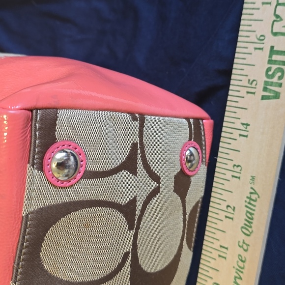 Coach Coral Tote 14L X 10 H X 8W measurements. - Picture 2 of 15